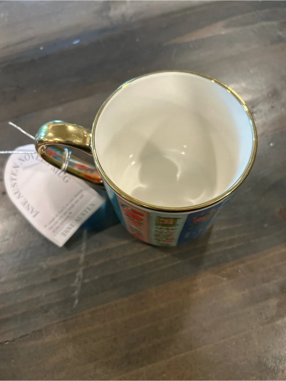 Envogue Jane Austen Porcelain Mug with Gold Rim and Handle
